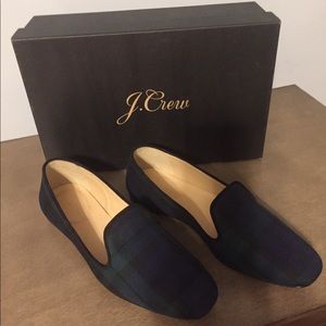 J Crew Black Watch Tartan loafers